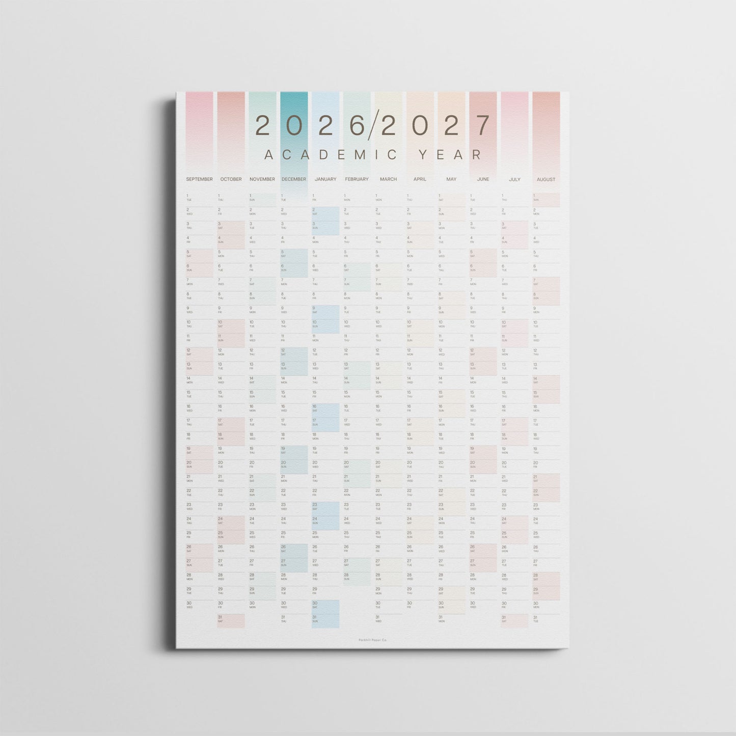 2026-2027 Academic Year Wall Planner, A2 Size