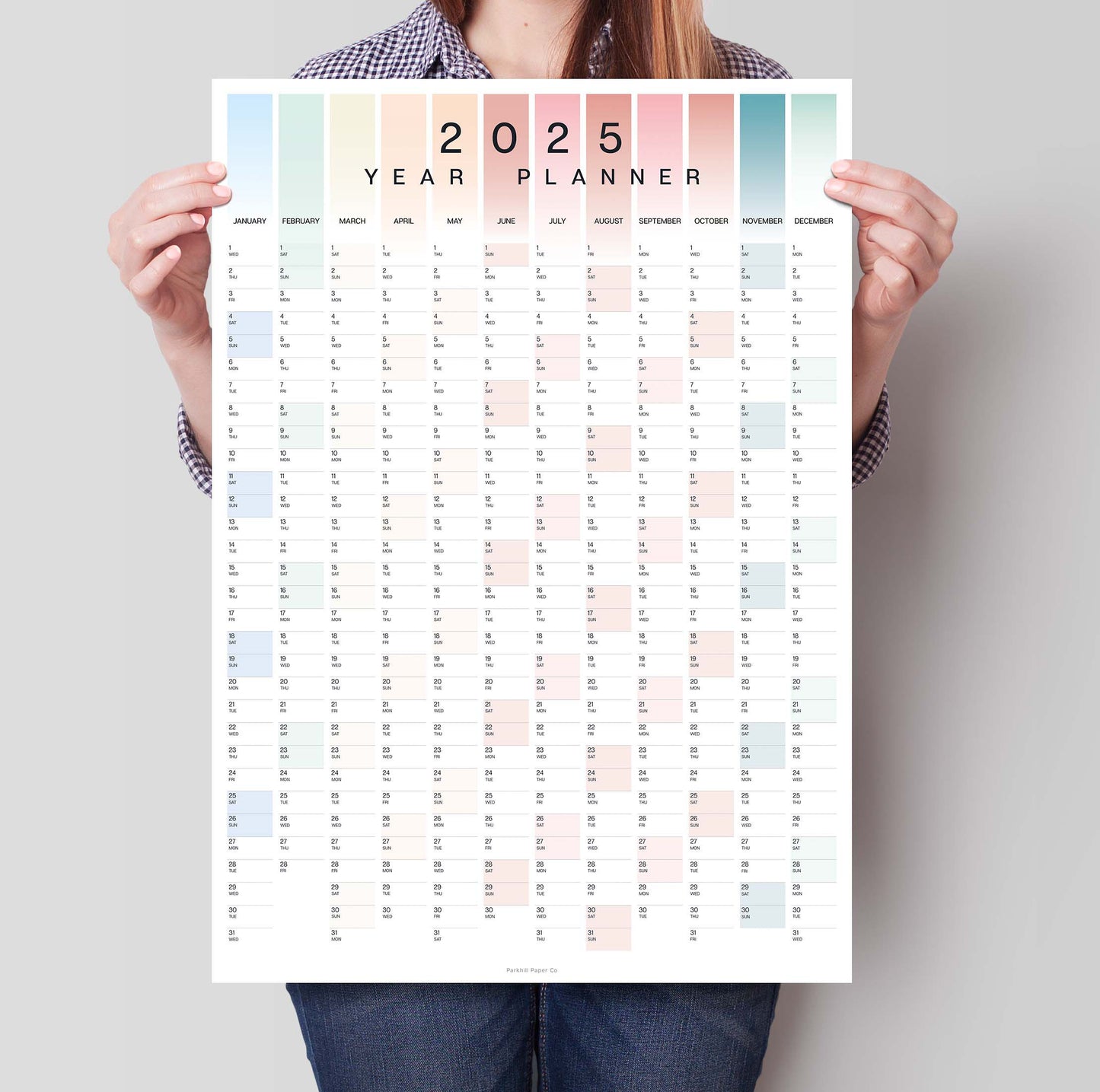 2025 Coastal Colours Wall Planner, A2 Size