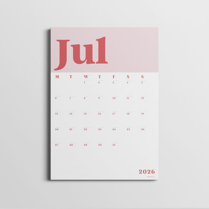 Wall Calendar Sheets, A3 Size, 2026-2027