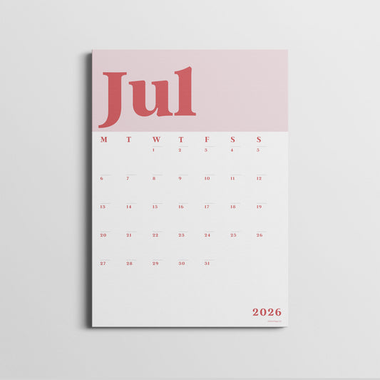 Wall Calendar Sheets, A3 Size, 2026-2027