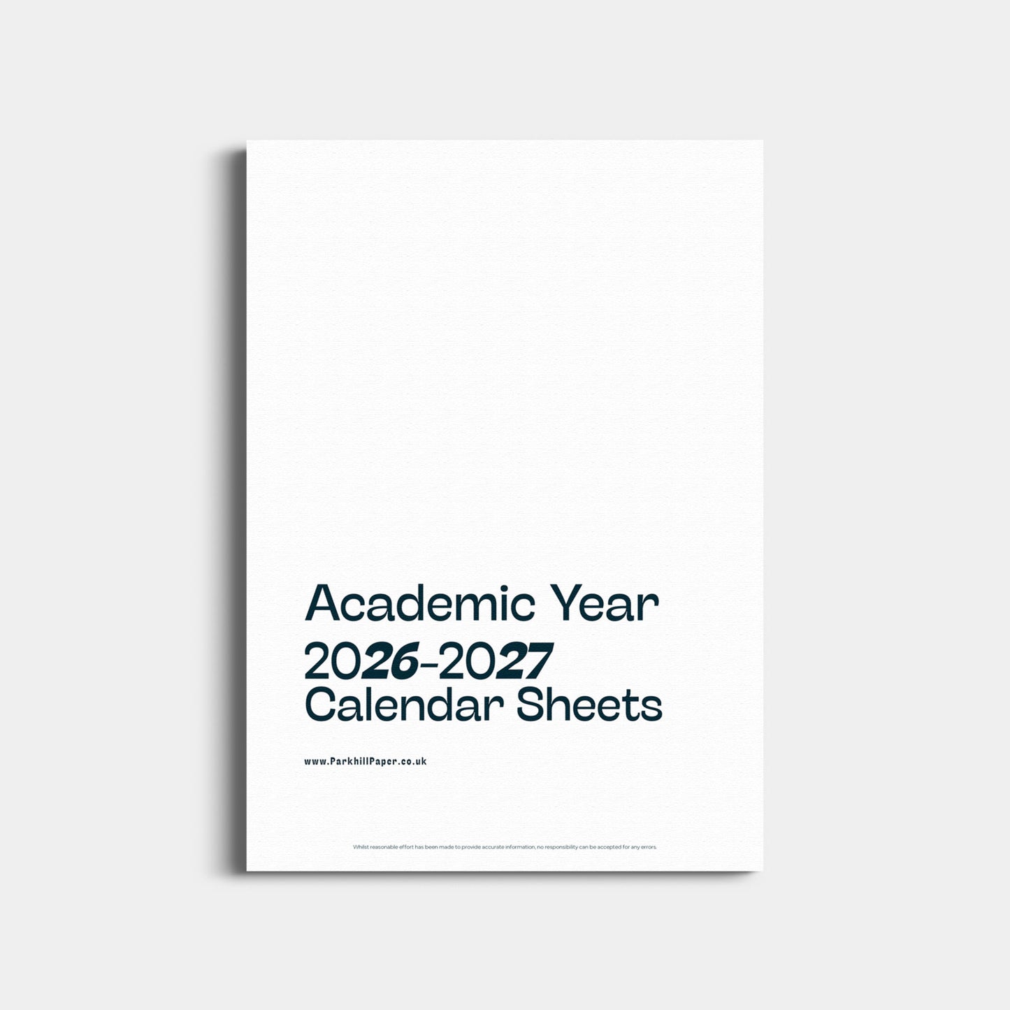 2006-2027 Academic Year Calendar Sheets, A3 Size