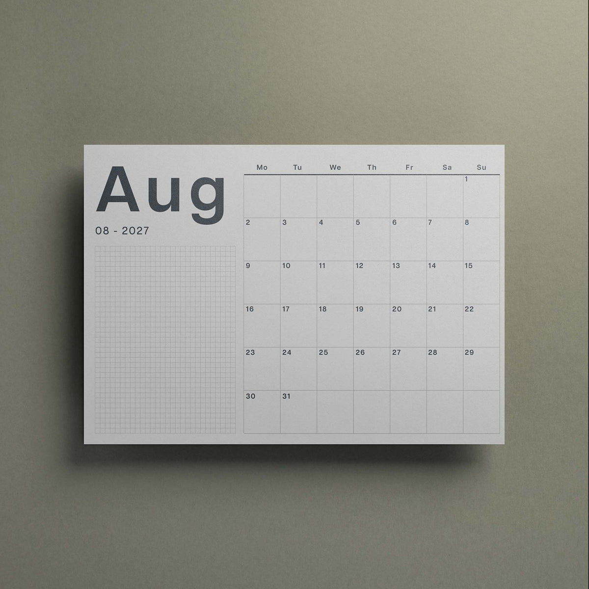 A3 Wall Calendar Sheets, Start Any Month, Landscape