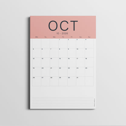 A3 Calendar Sheets – Coastal Colours, 2026–2027