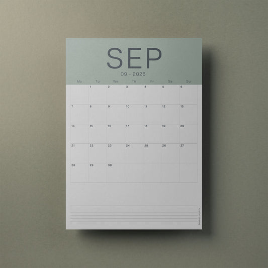 A3 Calendar Sheets – Coastal Colours, 2026–2027