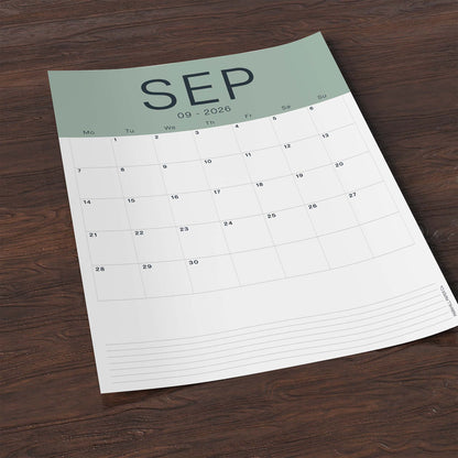 A3 Calendar Sheets – Coastal Colours, 2026–2027