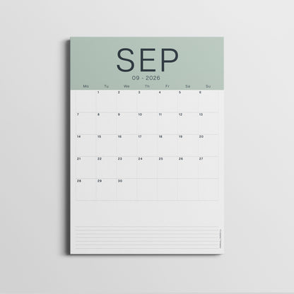 A3 Calendar Sheets – Coastal Colours, 2026–2027