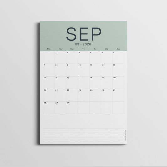 A3 Calendar Sheets – Coastal Colours, 2026–2027