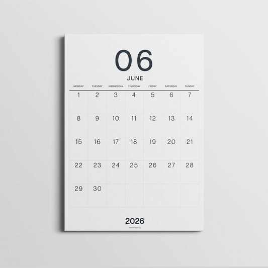 A3 Calendar Sheets, Large Numbers, Monthly Planner, Monday Start