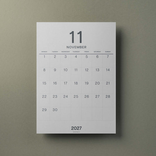 A3 Calendar Sheets, Large Numbers, Monthly Planner, Monday Start