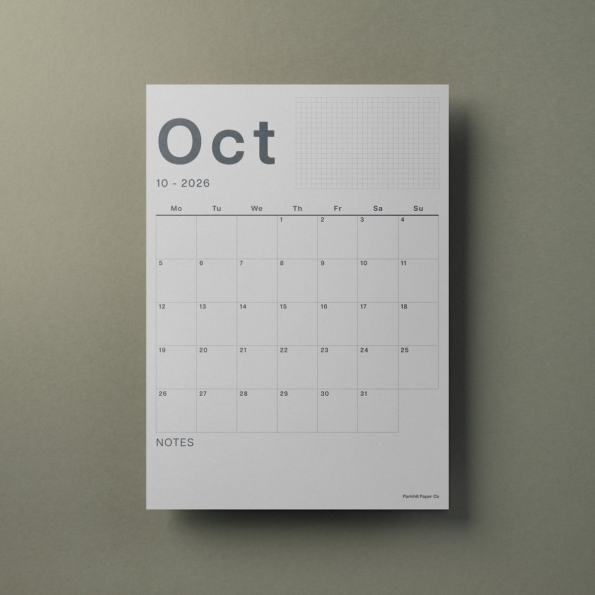 A3 Calendar Sheets – Original Minimal Design, 2026-2027