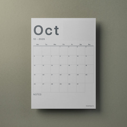 A3 Calendar Sheets – Original Minimal Design, 2026-2027