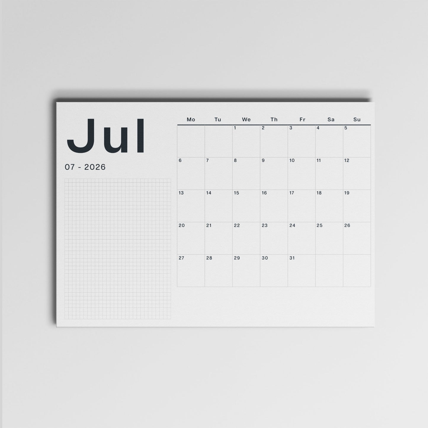 A3 Wall Calendar Sheets, Landscape
