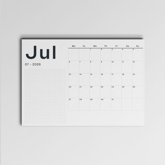 A3 Wall Calendar Sheets, Start Any Month, Landscape