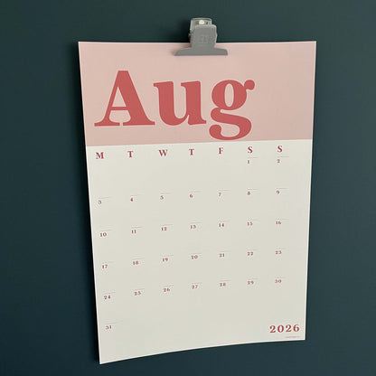 Wall Calendar Sheets, A3 Size, 2026-2027