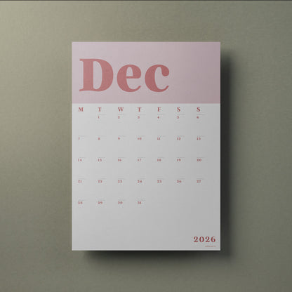 Wall Calendar Sheets, A3 Size, 2026-2027
