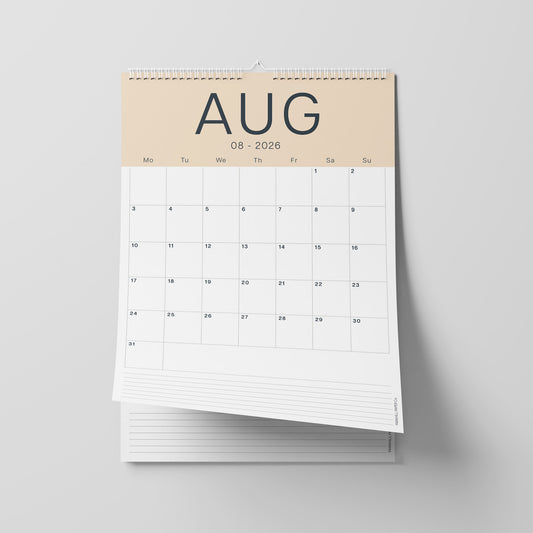 2026 - 2027 Wall Calendar, Coastal Colours Edition, A3