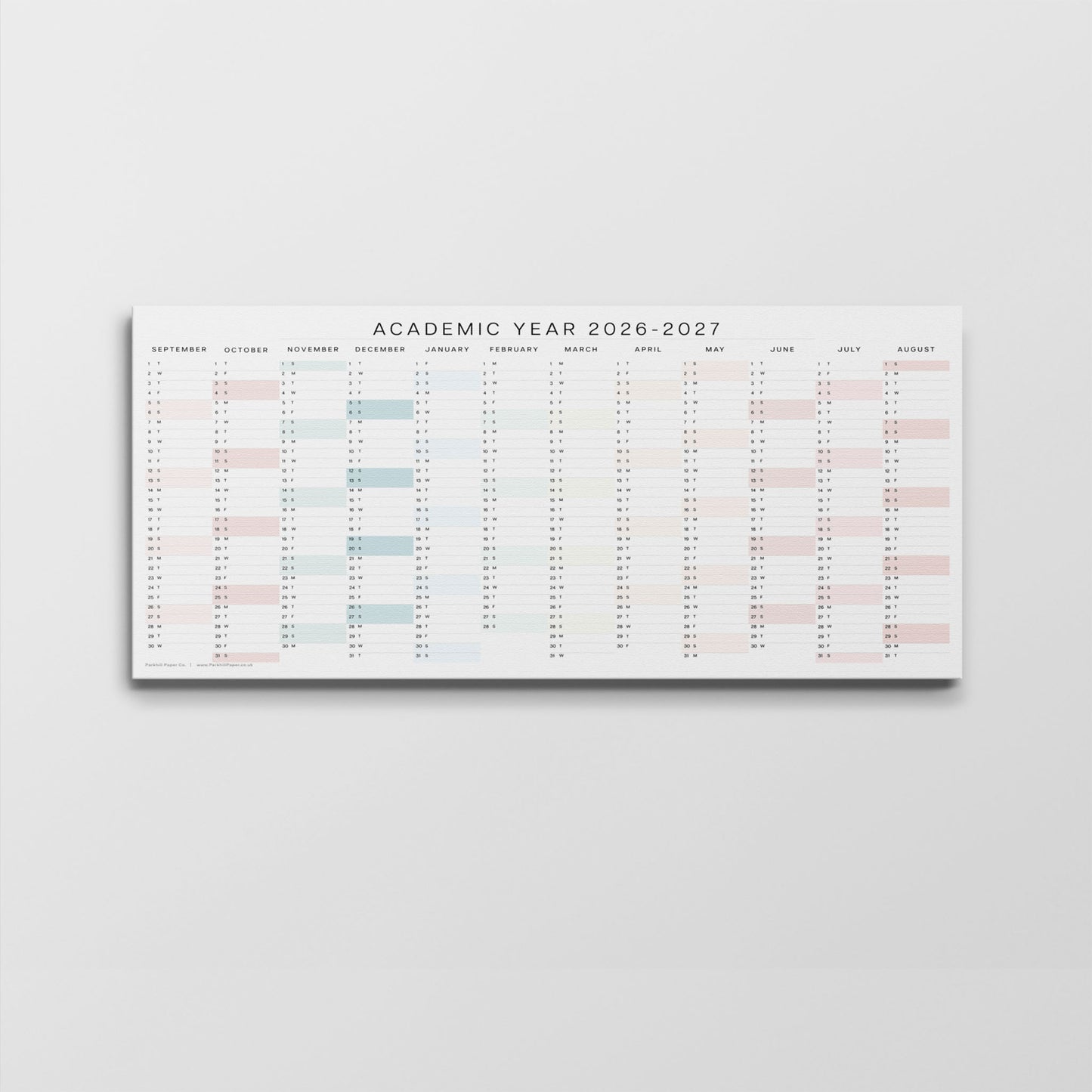 2026-2027 Academic Year Wall Planner, A3 Long Size