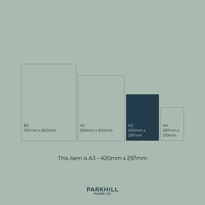 A3 Calendar Sheets – Coastal Colours, Monthly Planner, 2025–2026, Individual Pages
