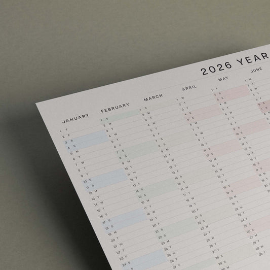 2026 Pastel Colours Wall Planner, A3 Long Size