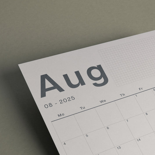 A3 Calendar Sheets – Original Minimal Design, Bold Black & White, 2025-2026