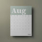A3 Wall Calendar Sheets, Green & White, Start Any Month, 2025-2026,