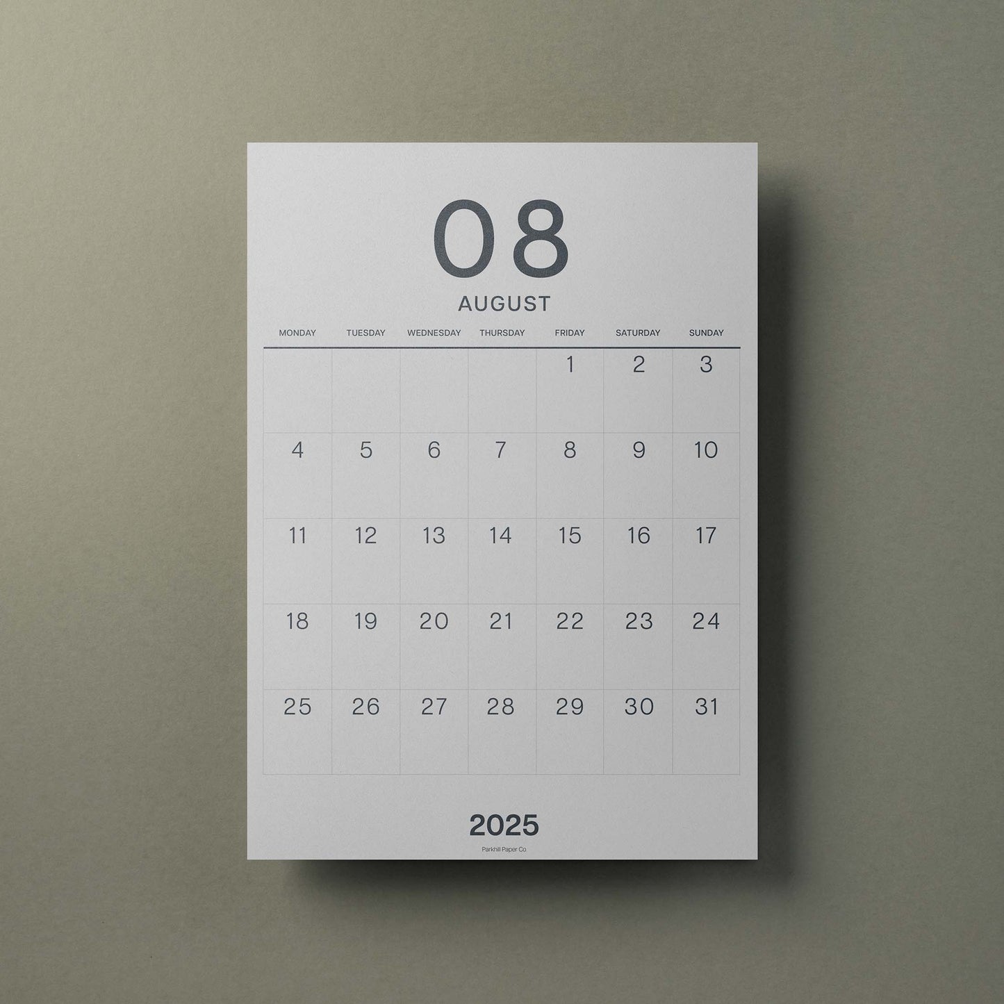 A3 Calendar Sheets, Large Numbers, Monthly Planner, Monday Start