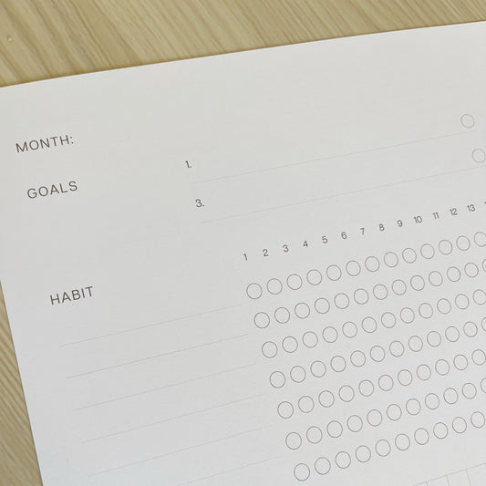 Daily Habit Tracker Notebook - Damask Blue