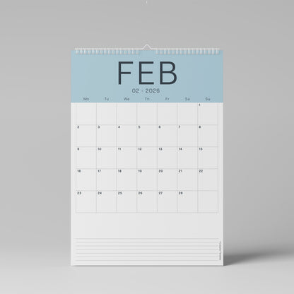 2026 - 2027 Wall Calendar, Coastal Colours Edition, A3