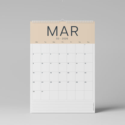 2026 - 2027 Wall Calendar, Coastal Colours Edition, A3