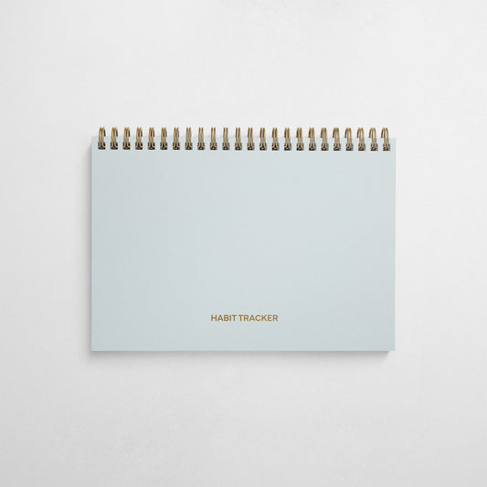 Daily Habit Tracker Notebook - Damask Blue