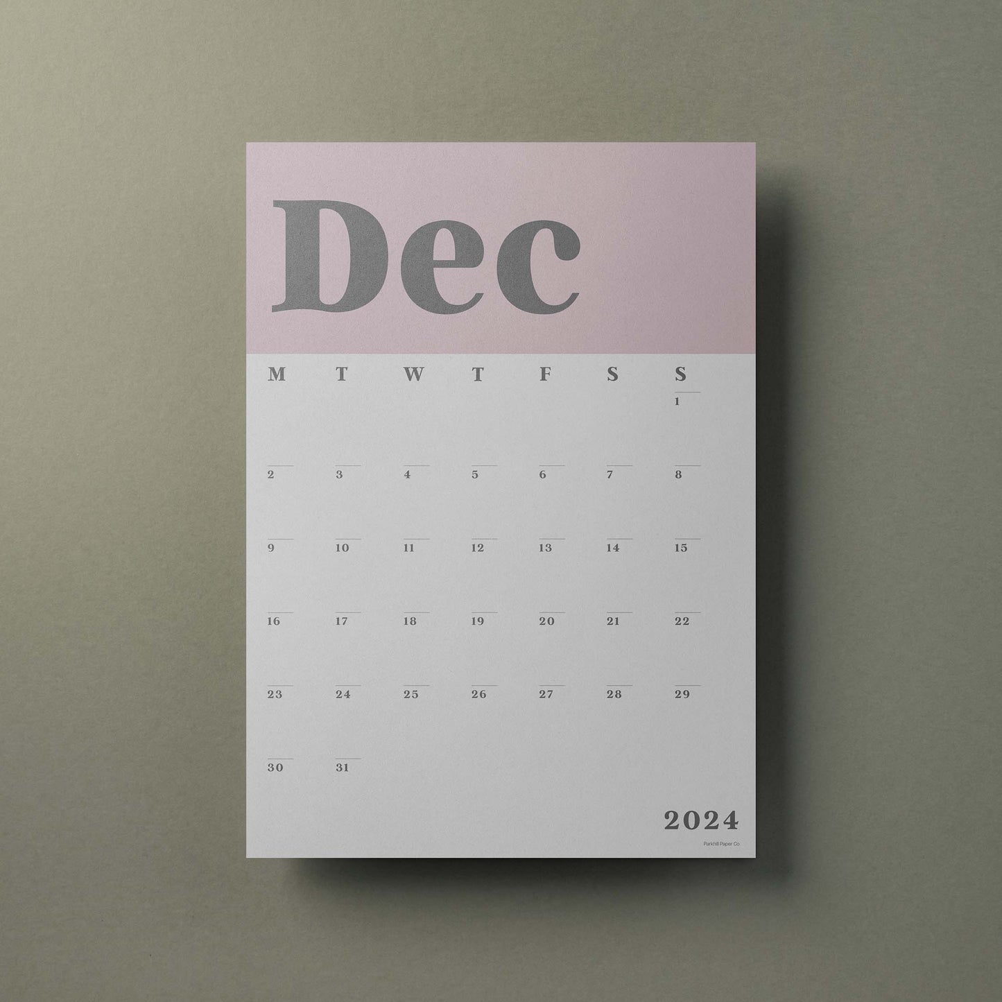 Wall Calendar Sheets, A3 Size, Pink and Grey