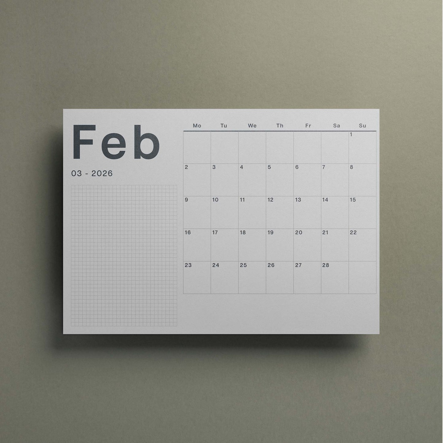 A3 Wall Calendar Sheets, Landscape