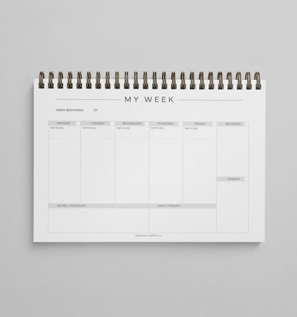 My Week, Weekly Planner Notebook