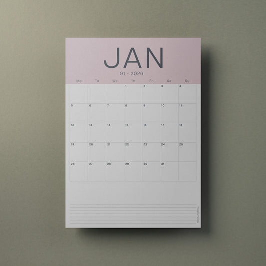 A3 Calendar Sheets – Coastal Colours, Monthly Planner, 2025–2026, Individual Pages