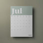 A3 Wall Calendar Sheets, Green & White, Start Any Month, 2025-2026,