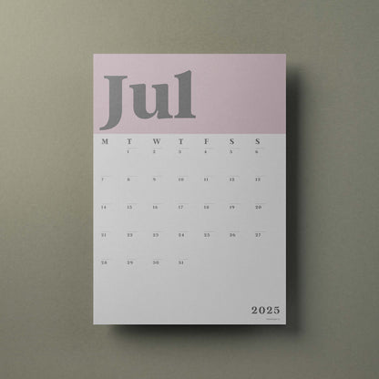 Wall Calendar Sheets, A3 Size, Pink and Grey
