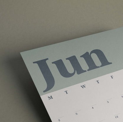 A3 Calendar Sheets – Classic Green, Monthly Planner 2025–2026, Individual Pages