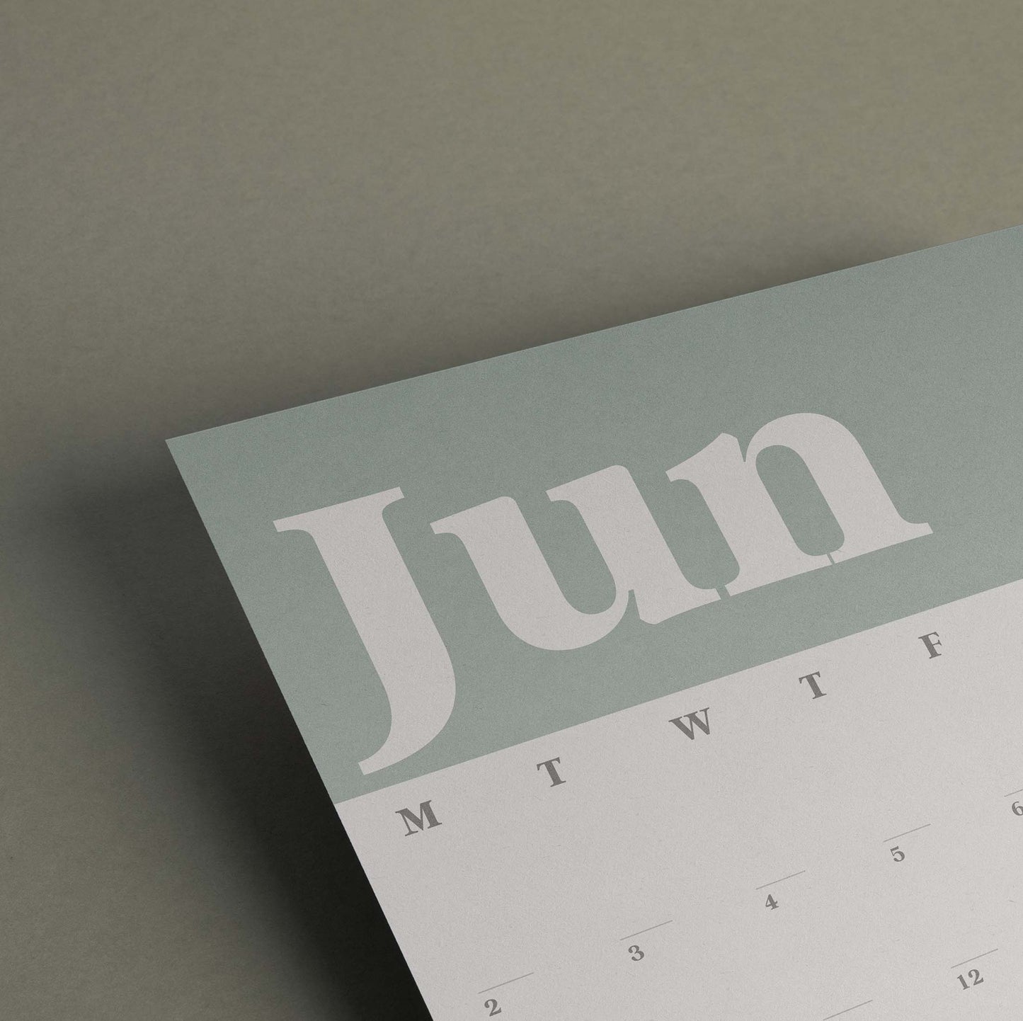 A3 Wall Calendar Sheets, Green & White, Start Any Month, 2025-2026,