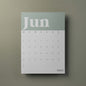 A3 Wall Calendar Sheets, Green & White, Start Any Month, 2025-2026,