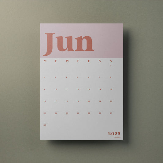 Wall Calendar Sheets, A3 Size, Pink 2025-2026