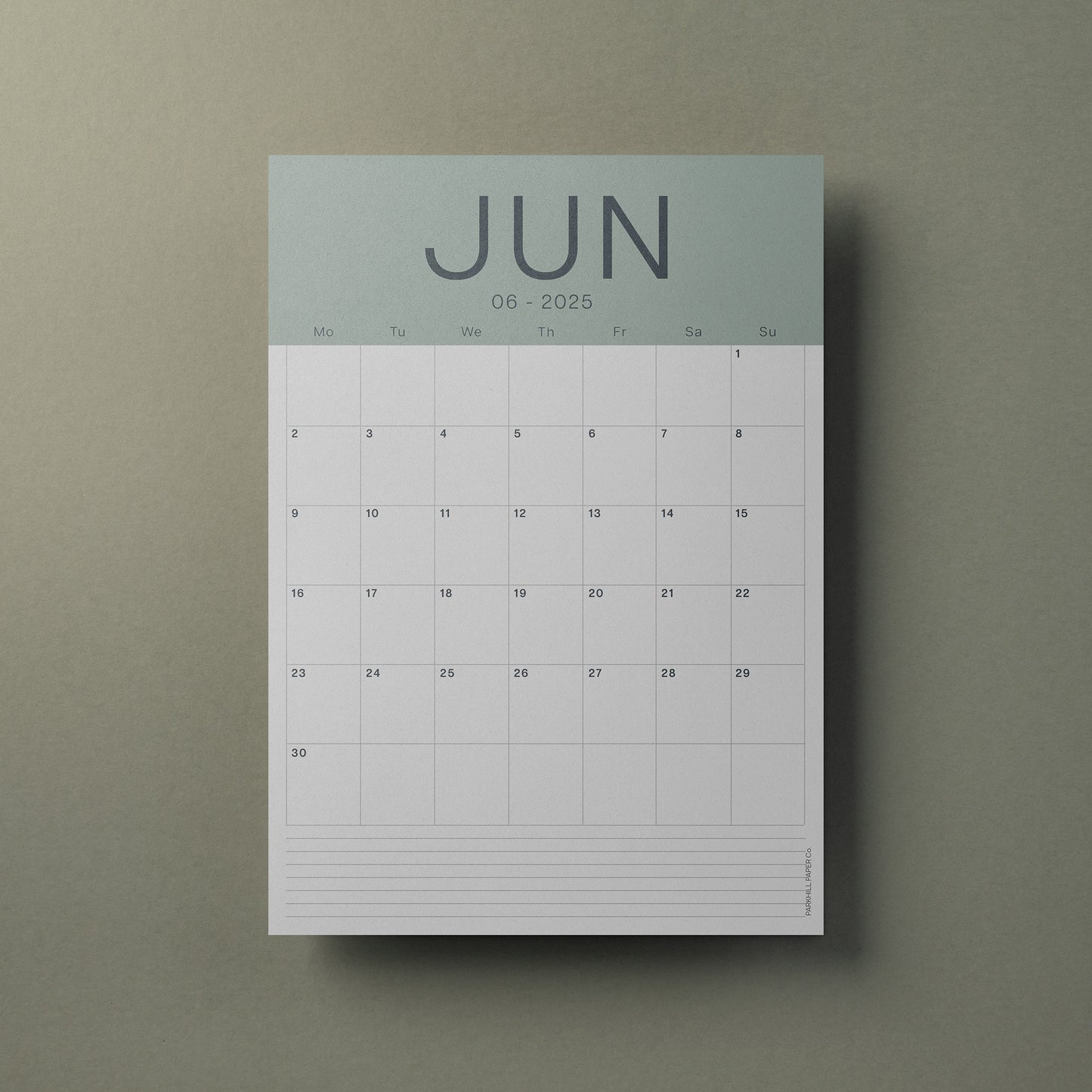 A3 Calendar Sheets – Coastal Colours, Monthly Planner, 2025–2026, Individual Pages