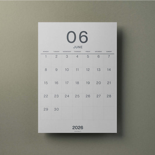 A3 Calendar Sheets, Large Numbers, Monthly Planner, Monday Start