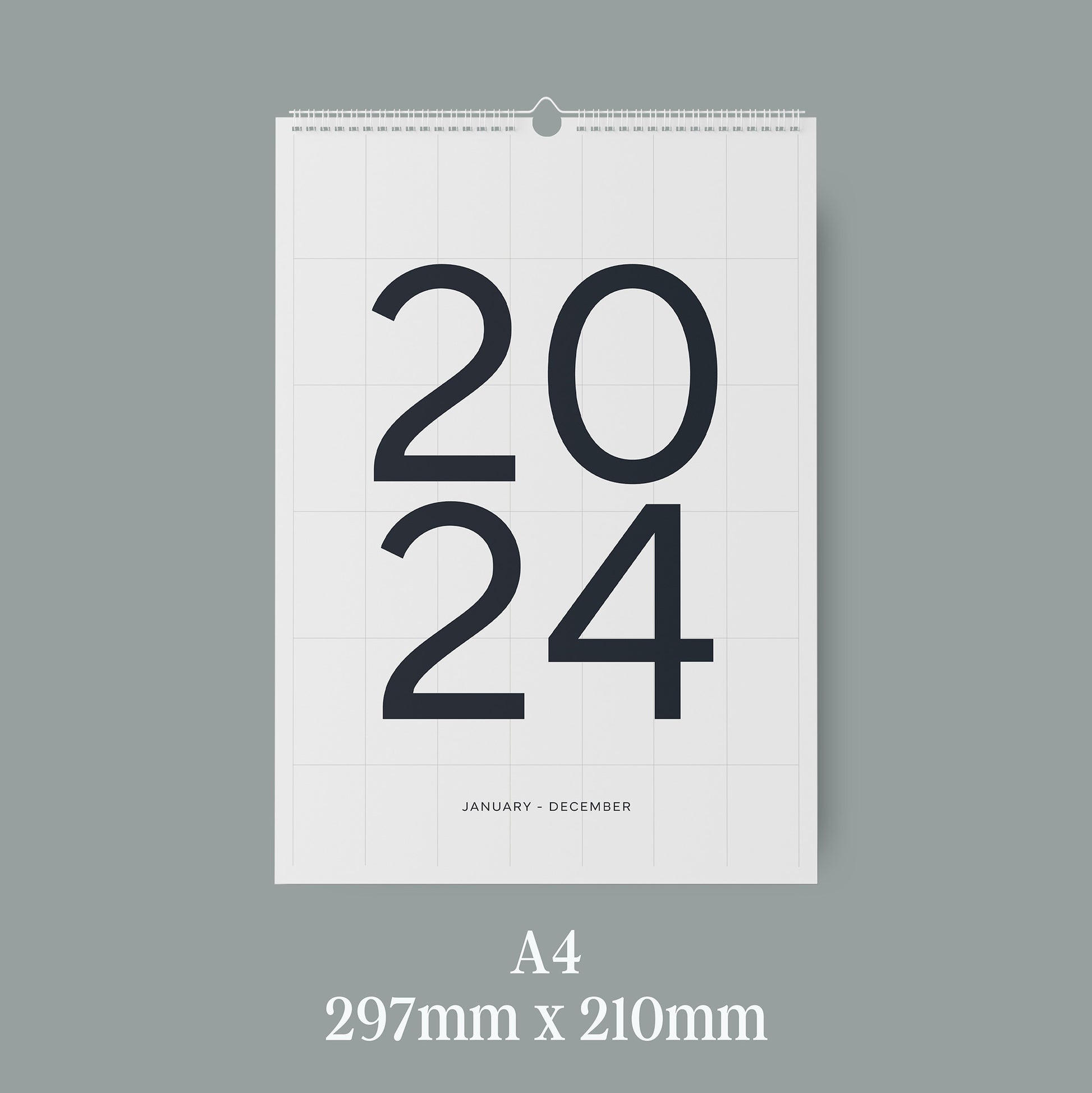 2024 A4 Hanging Wall Calendar Minimal Design Parkhill Paper Co