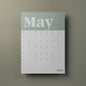 A3 Wall Calendar Sheets, Green & White, Start Any Month, 2025-2026,