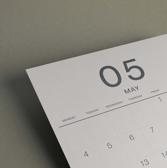 A3 Calendar Sheets, Large Numbers, Monthly Planner, Monday Start