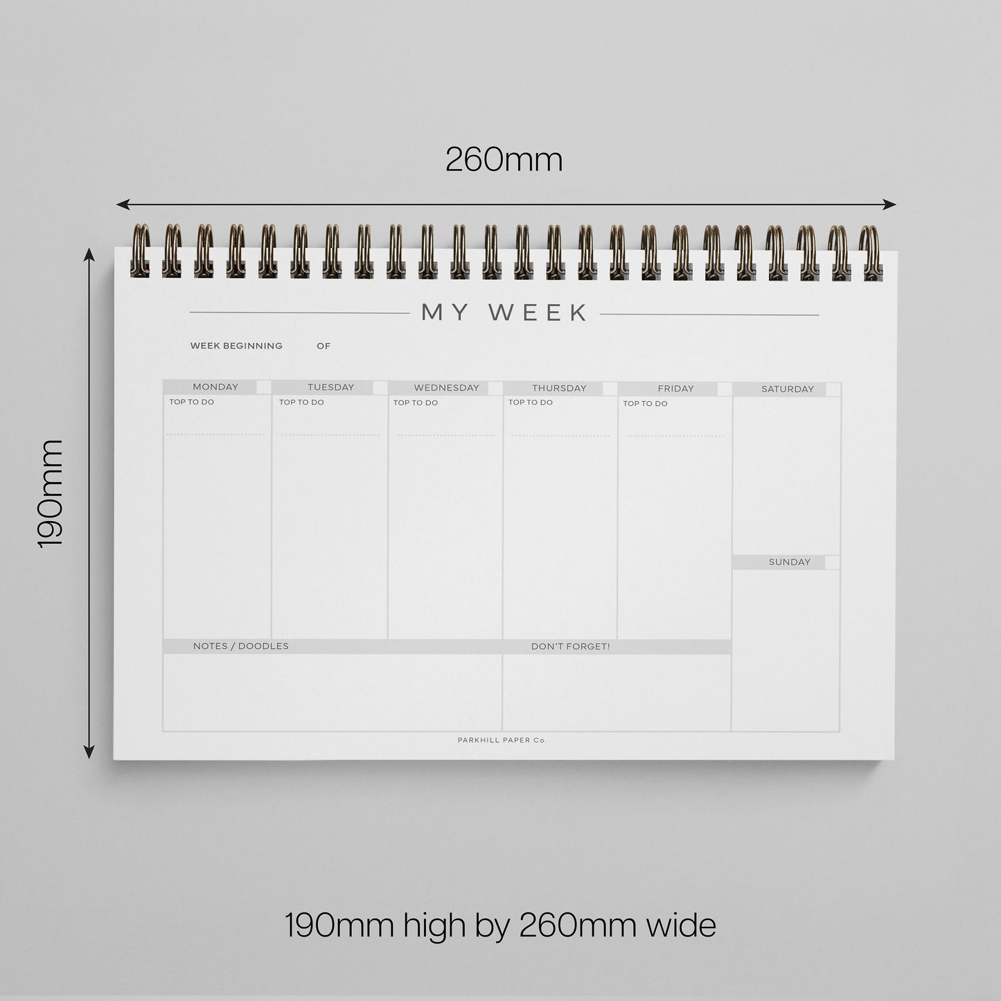 My Week, Weekly Planner Notebook