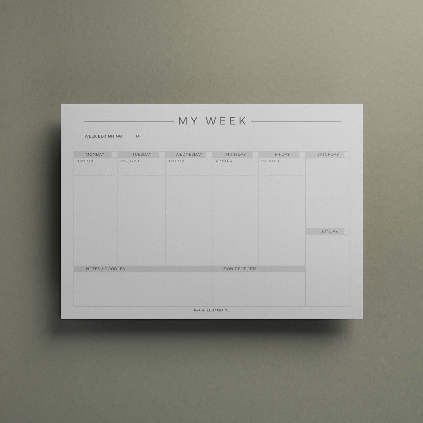 My Week - Weekly Planner Pages