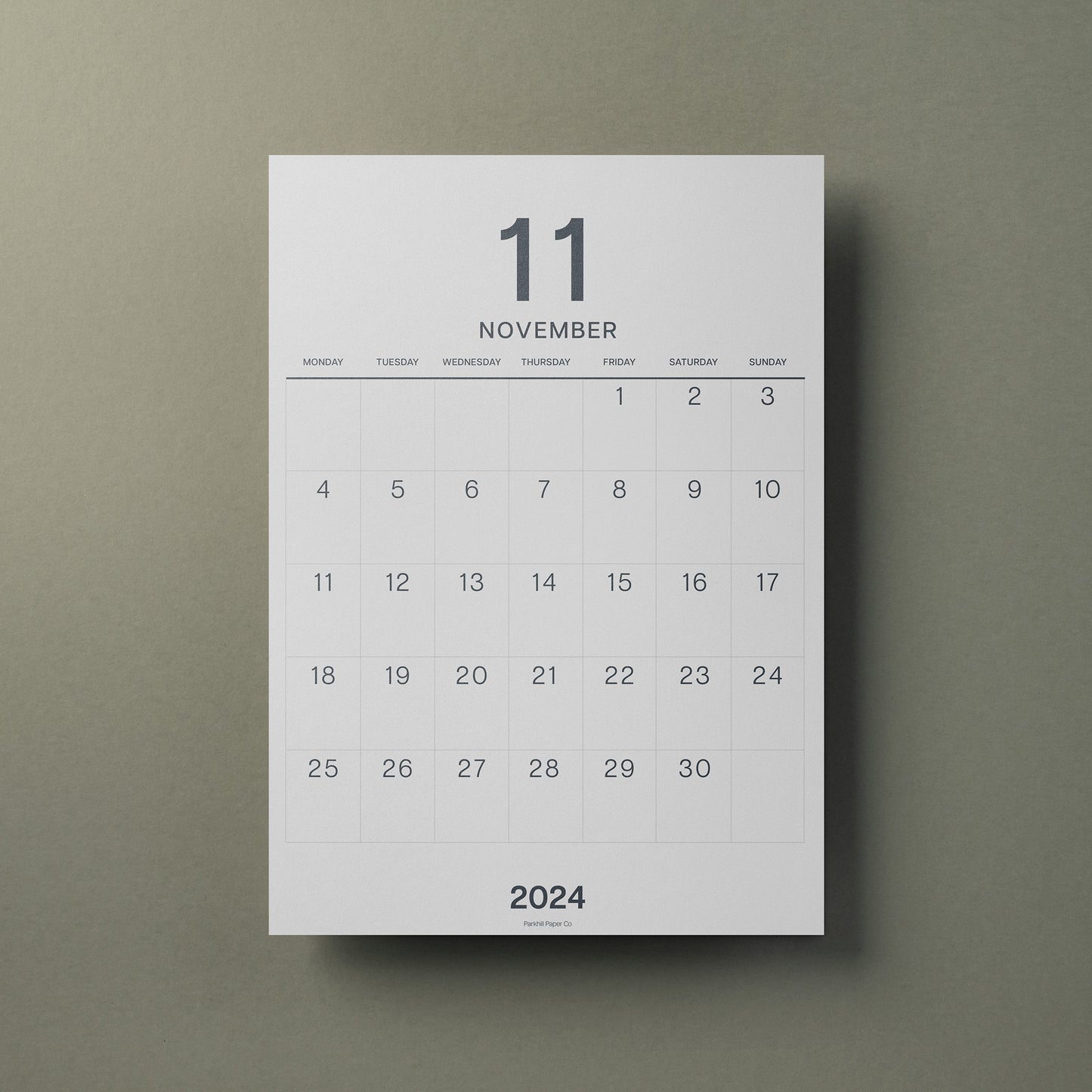 A3 Wall Calendar Sheets, Large Numbers