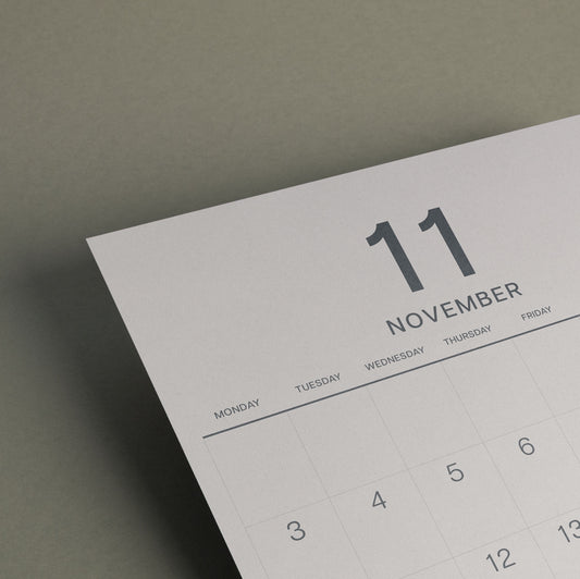 A3 Calendar Sheets, Large Numbers, Monthly Planner, Monday Start