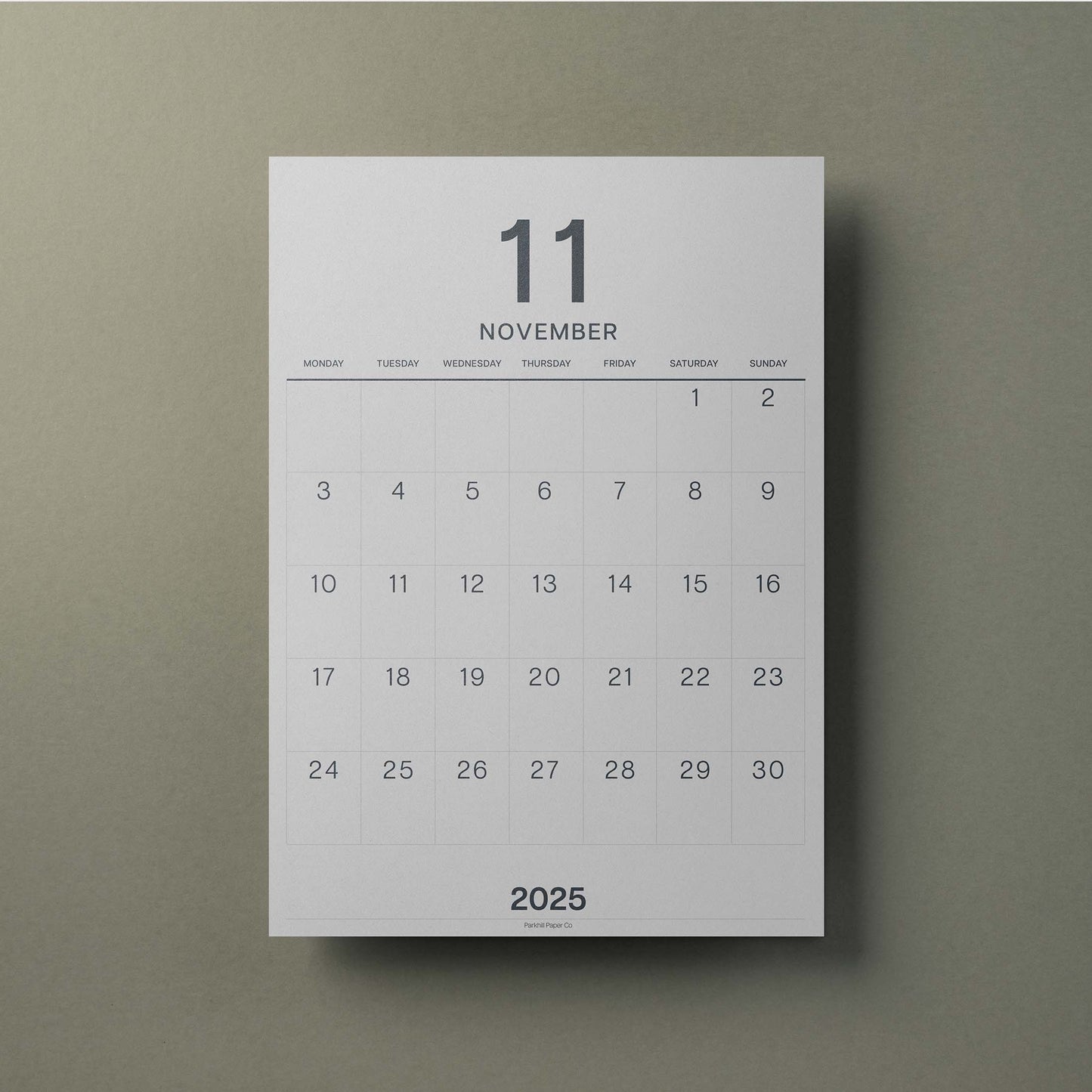 A3 Calendar Sheets, Large Numbers, Monthly Planner, Monday Start